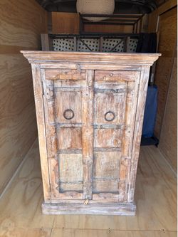 Vintage hand- carved cabinet