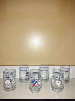 Vintage'80's NFL Central Division Glasses set of 6 (Read Description)