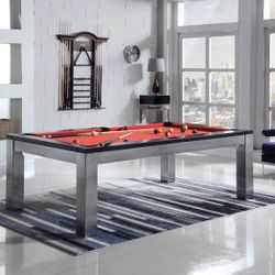 Brand New 7’ Monaco Pool Table, Benches, Dining Cover