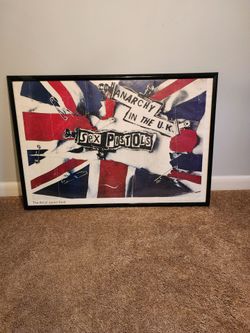 Officially licensed 1996 anniversary promotional poster celebrating the 20th anniversary of the Sex Pistols' iconic 1976 debut single, "Anarchy in the