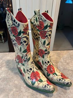 Nomad Skull and Roses Rain Boots Jeffrey Campbell