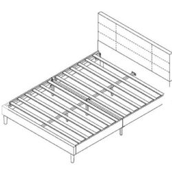 Full Size Bed Frame, Gray 