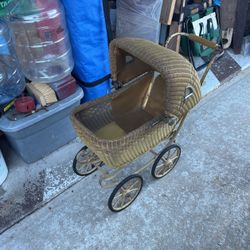 Vintage/Antique Wicker doll coach Pick Up Only