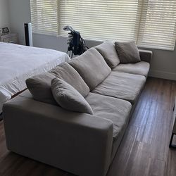 3-Piece Gray Cloud Sectional Sofa – Ultra Cozy, Machine Washable & Pet/Smoke-Free Washable