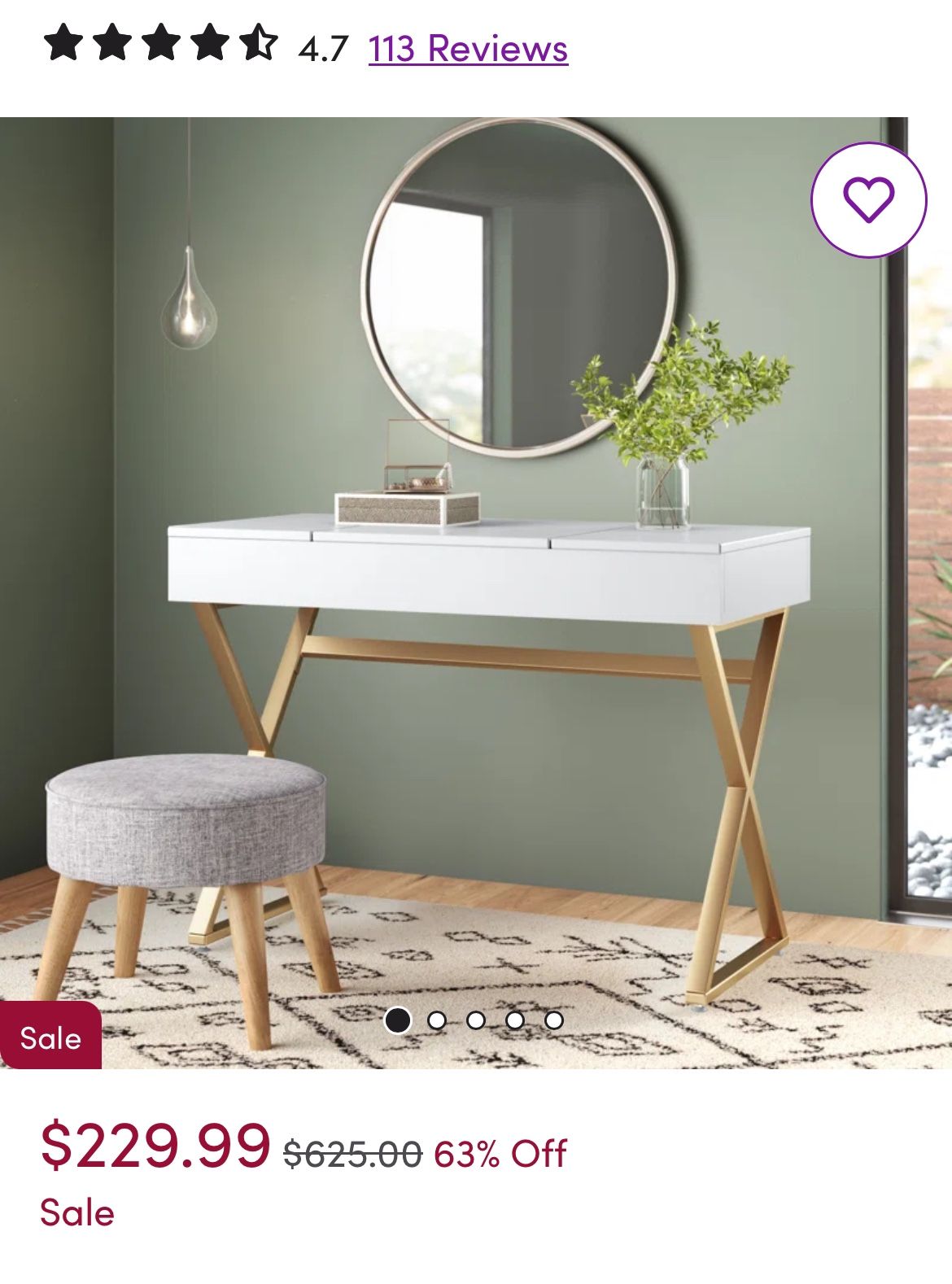 Wayfair Leticia vanity Makeup Table