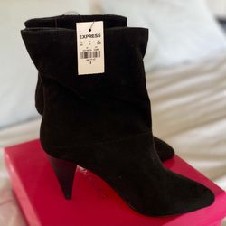 Suede Like Black Booties
