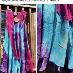 Tiedyed Dress free size