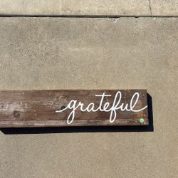 Grateful - Wooden Sign