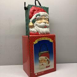 Vintage Santa Claus Ceramic Gift Bag - 5” x 6” x 2”
