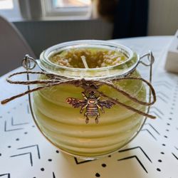 Cute Lemon Beeswax Candle 