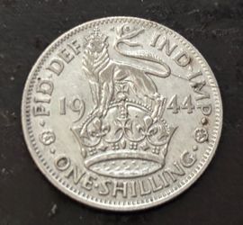 One shilling 1944. Vintage coin Great Britain
