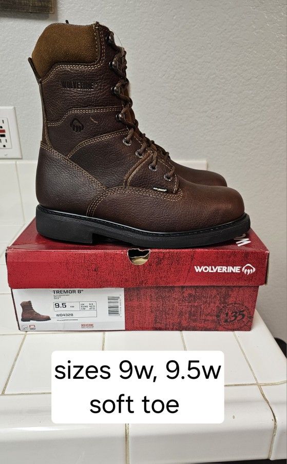 Wolverine Soft Toe Work Boots Sizes 9 And 9.5
