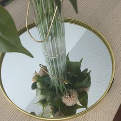 Mirror Golden Tray - Serving, Vanity, Jewelryi