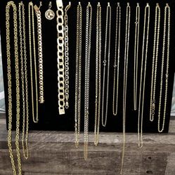 18k,14k real gold necklaces & bracelets 