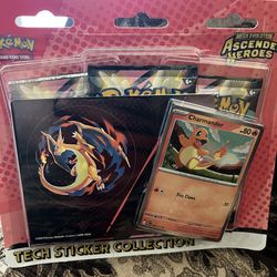 ASCENDED HEROES CHARMANDER TECH STICKER 3 pack