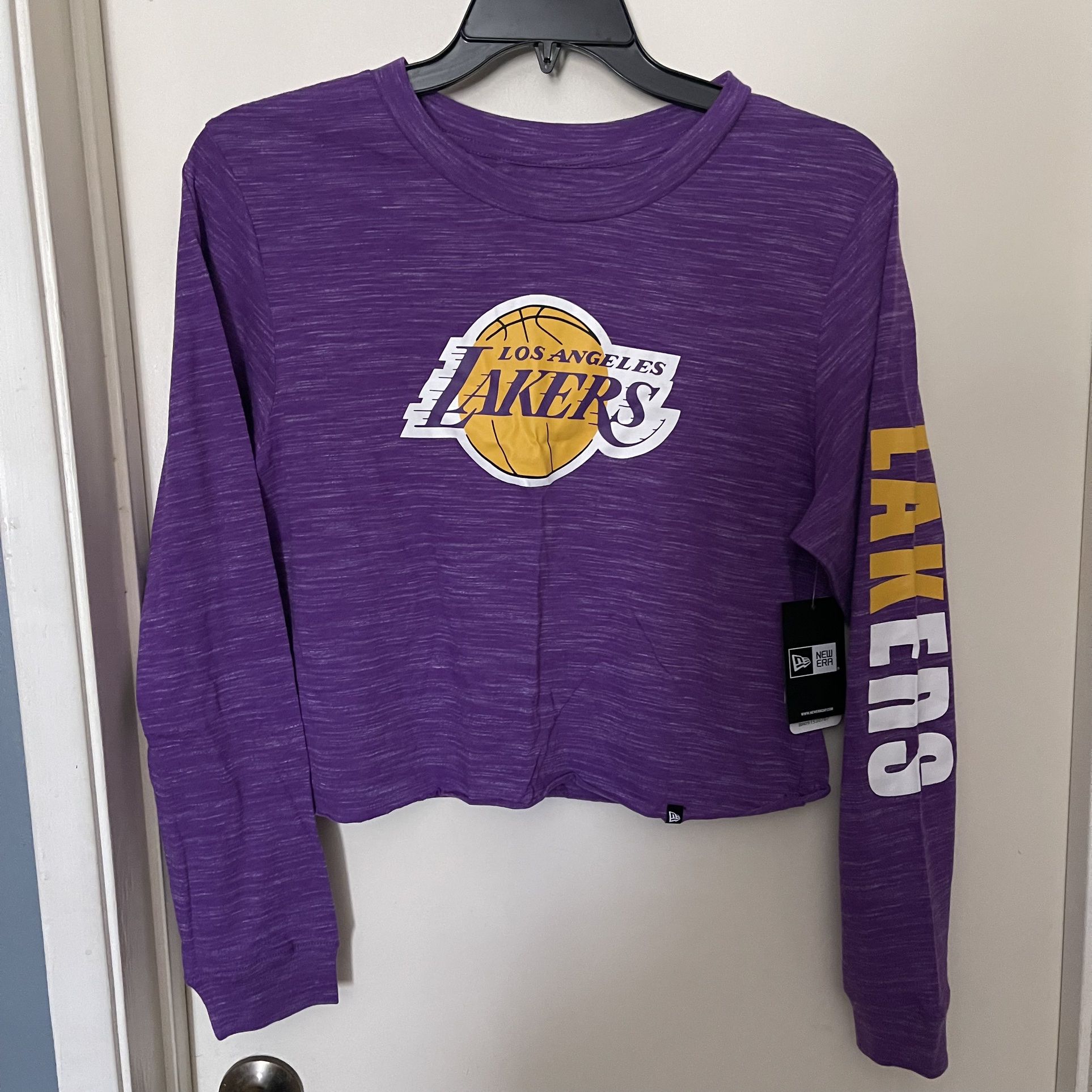 Los Angeles Lakers Women's Space Dye Crop Top Long Sleeve 22 / 2XL