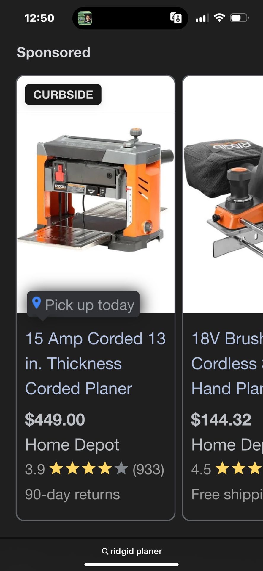 Ridgid Planer