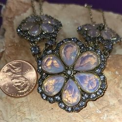 Monet Floral Opalescent Necklace 