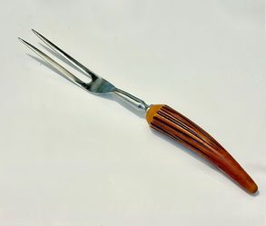 1940s-‘50s Japanese Bakelite & Stainless 10-3/8” Carving Serving Fork