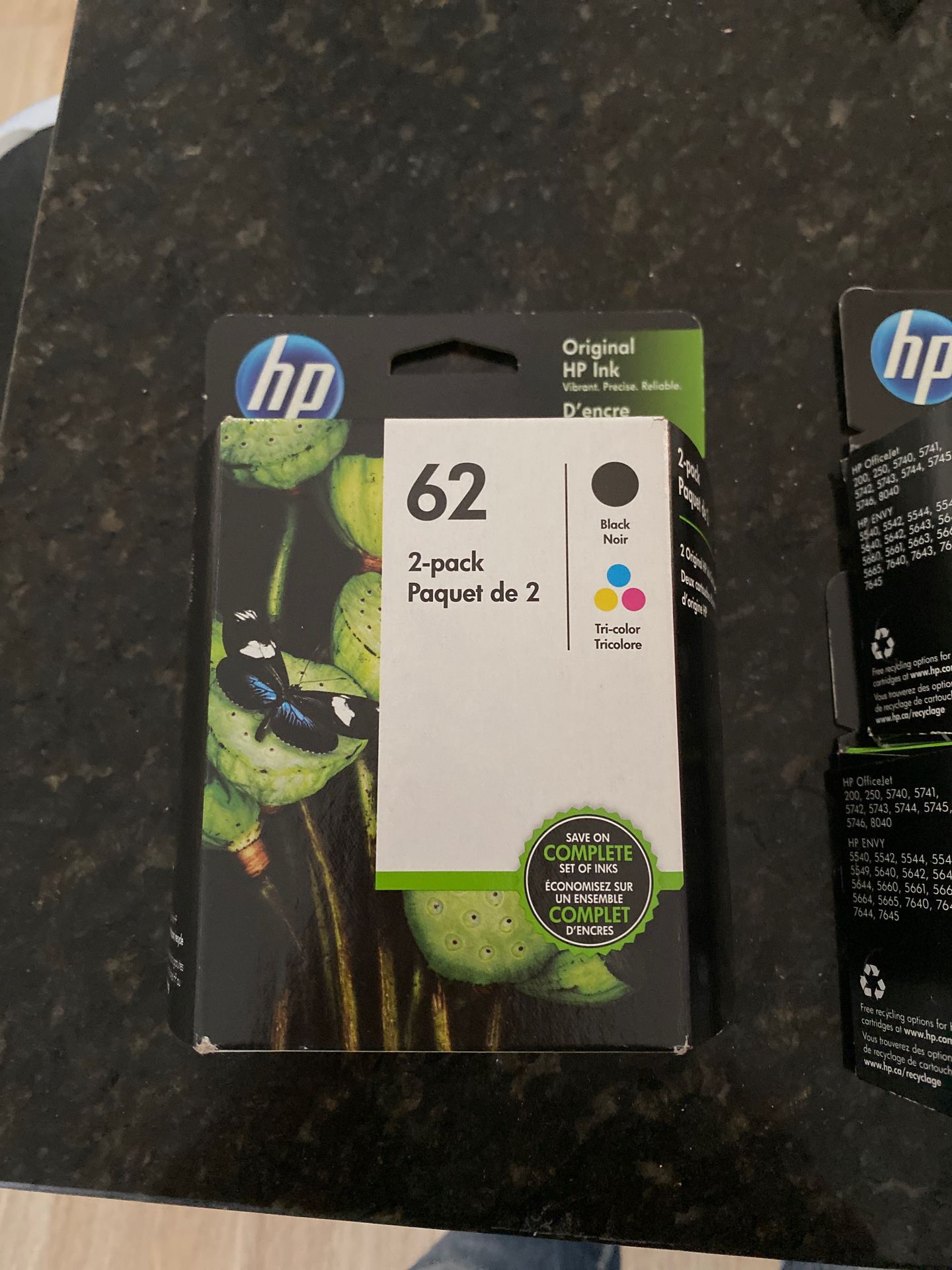 Hp ink 62 two pack