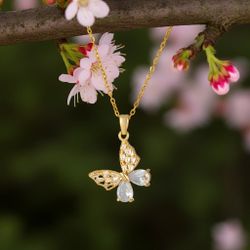 Butterfly Fashion 18k Gold Plated Necklace 
