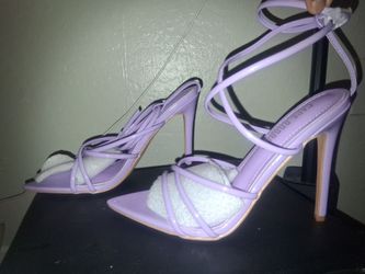 New Cape Robbin "Ada" Strappy Lace-Up Stiletto Heels - Lilac (Size 7.5)