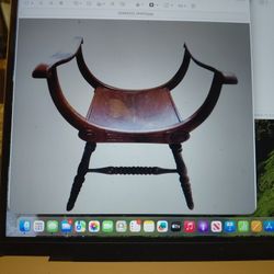 Antique Italian Savonarola Arm Chair Late 19th Century 