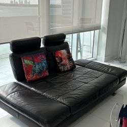 Black Semi Leather Sofa