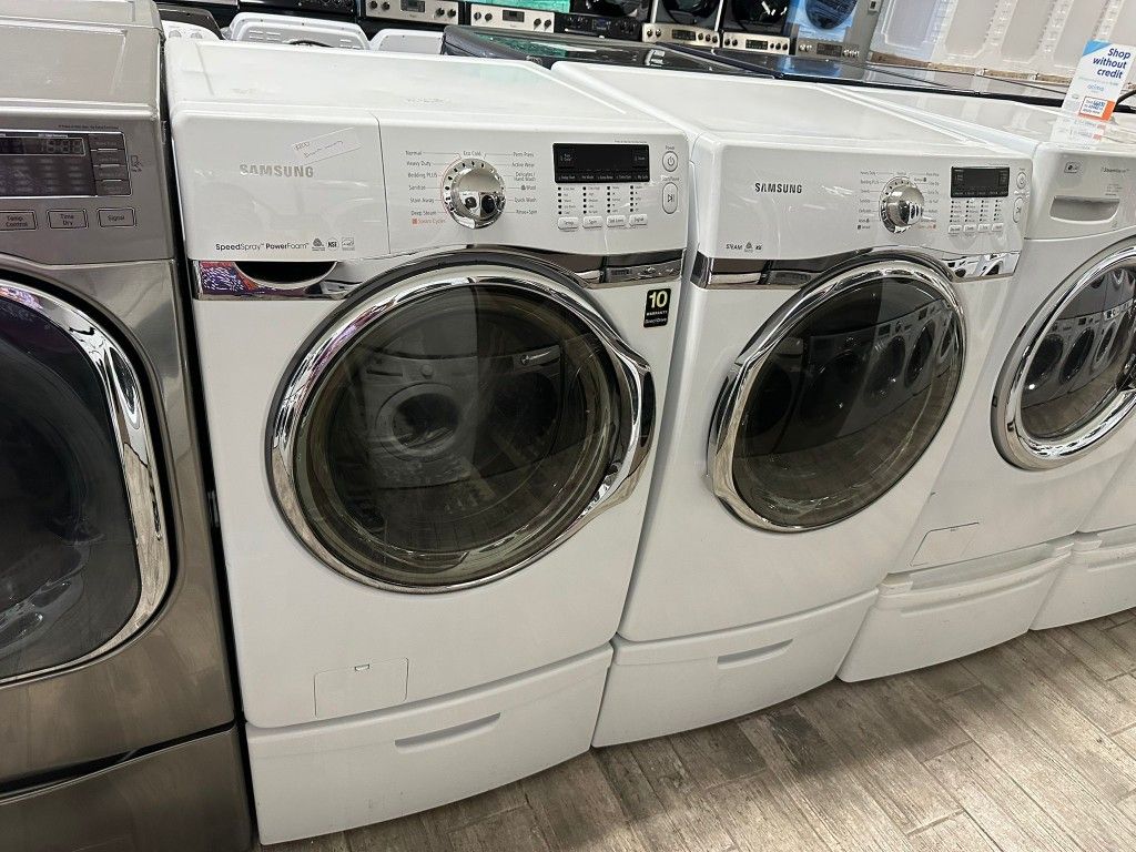 Samsung washer and dryer set electric with warranty used