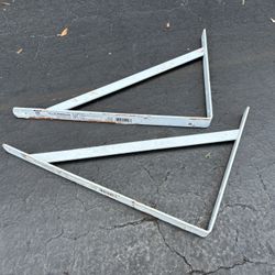 $5 for (2) White Metal Shelf Brackets-16x10