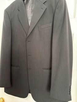 Black suit with tiny stripes