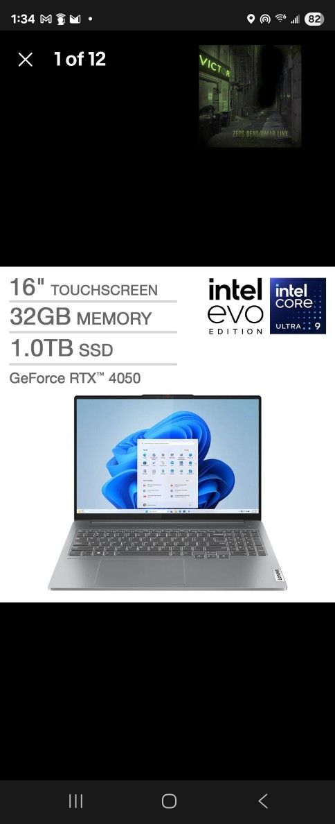 Lenovo IdeaPad Pro 5i Laptop Ultra 9 32GB 1TB SSD 16" 2K OLED Touch RTX 4050