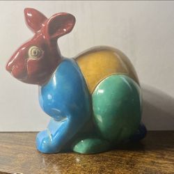 Amazing Fenix Raku Rabbit Bunny Sculpture Pottery Figurine Handmade Glazed South Africa