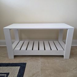 Handmade Solid Wood Entryway Bench With Bottom Shelf