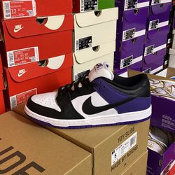 Nike SB Dunk Low Court Purple Black White - Size 10 Men