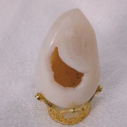 Natural Druzy Agate Crystal Egg from Brazil  with Stand (c0027)