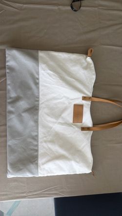 Canvas Tote Bag with Leather Handles
