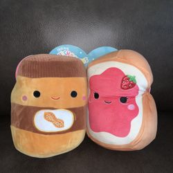 10” Peanut Butter & Jelly Squishmallow Set (New with Tags)
