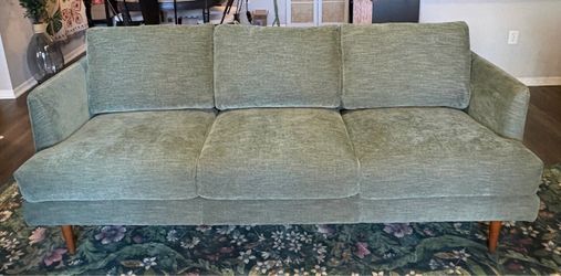 Living Spaces Marques Heritage Green Sofa & Ottoman