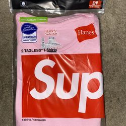 Supreme Hanes T Shirts  Pink Size Small 