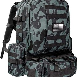 Scout Hawk 55L(14.5 Gal) Super Large Assault Pack Detachable Tactical Backpack