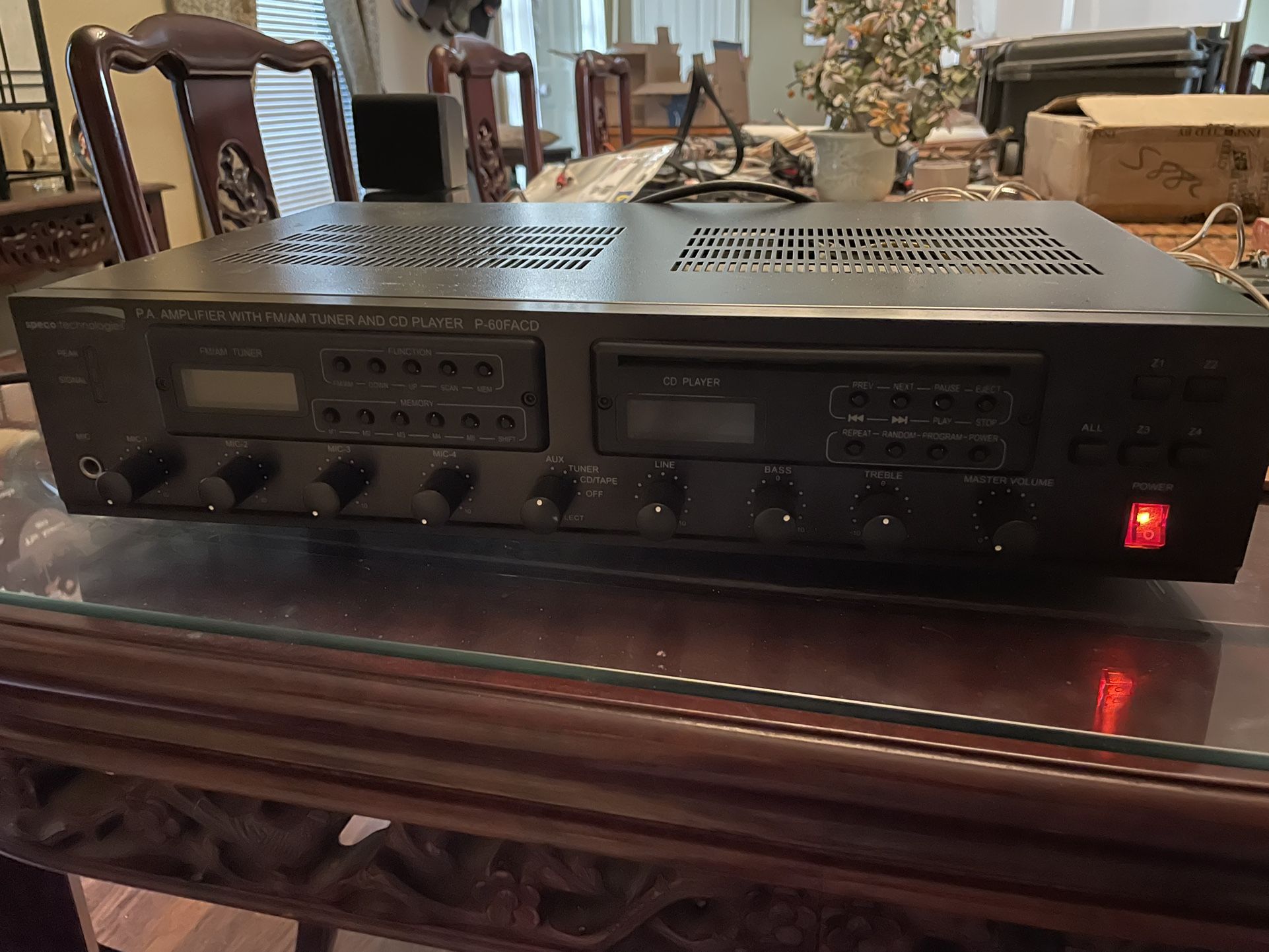 Speco Technologies P-60FACD PA Amplifier FM/AM Tuner & CD Player