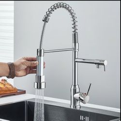 Kitchen Faucet with Extendable Sprayer, Black Kitchen Sink Faucet with Pot Filler