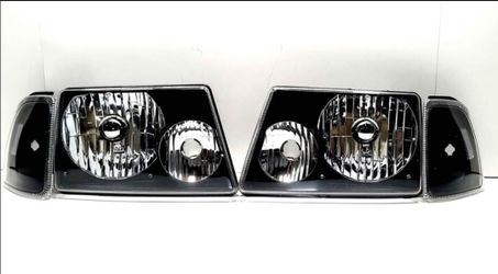Black Front Headlights  Lamps For 2001-2011 Ford Ranger
