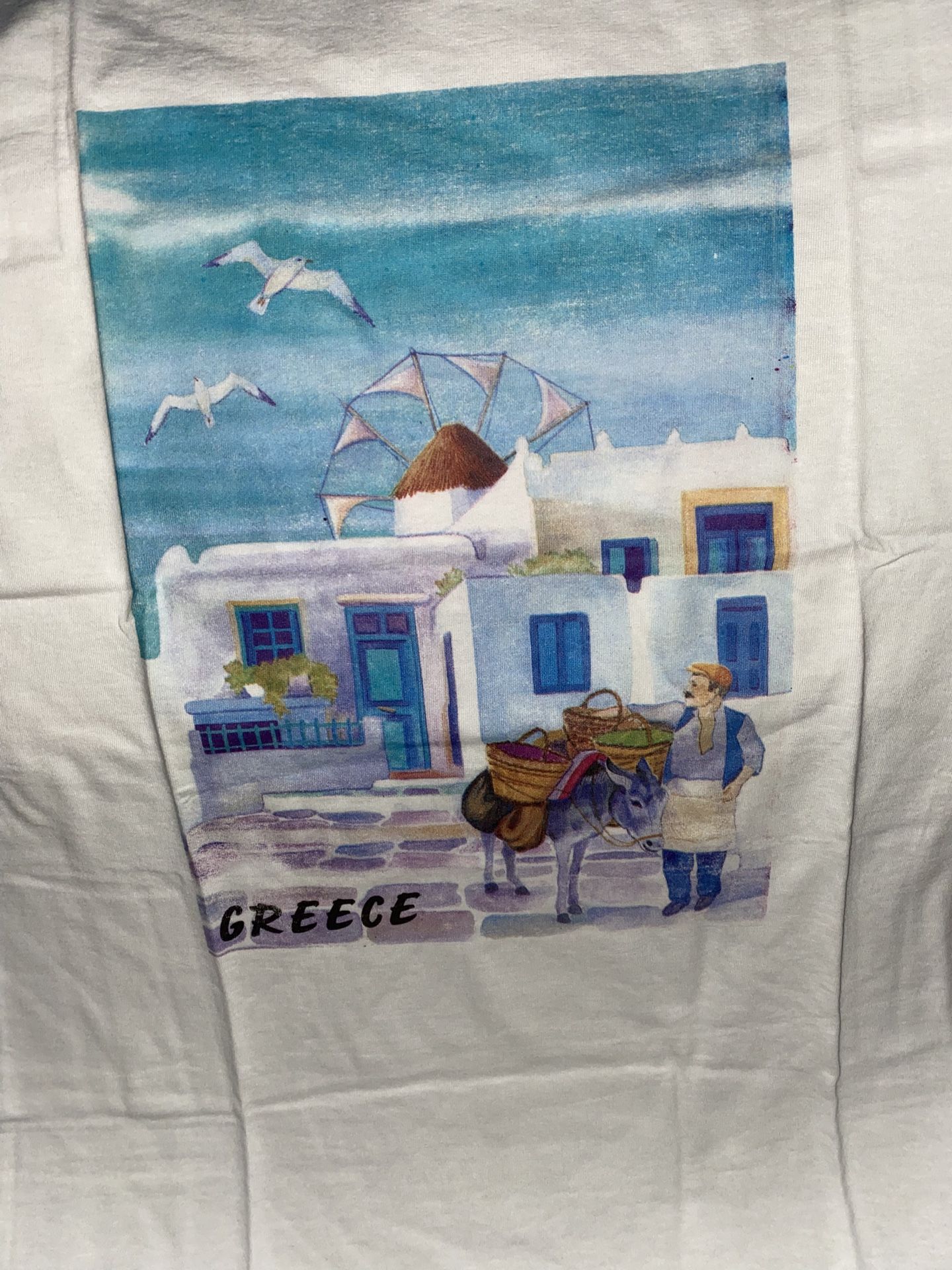 Vintage Unisex Greek Island Design Man With Donkey T-Shirt $15 each or 2 for $20 (Mix & Match) (10 available)