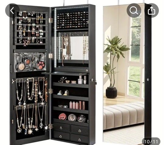Led Full Length Jewelry Organizer Mirror