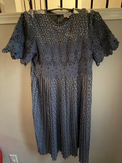 Medium Steel Blue Floral Dress