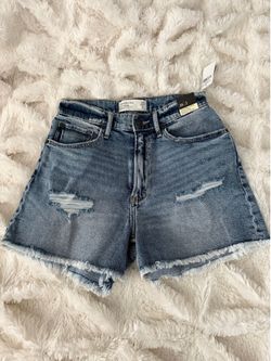 Abercrombie & Fitch High Rise Denim Shorts Size 2/26 New