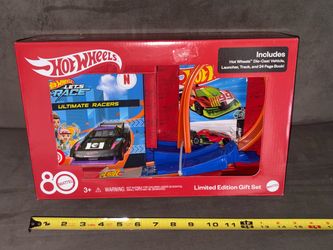 New Hot Wheels Launcher, Track, Car & Book 80th Anniversary Gift Set