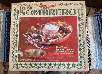   ORIGINAL SEÑOR SOMBRERO CHIPS & DIP CERAMIC SERVING BOWL 